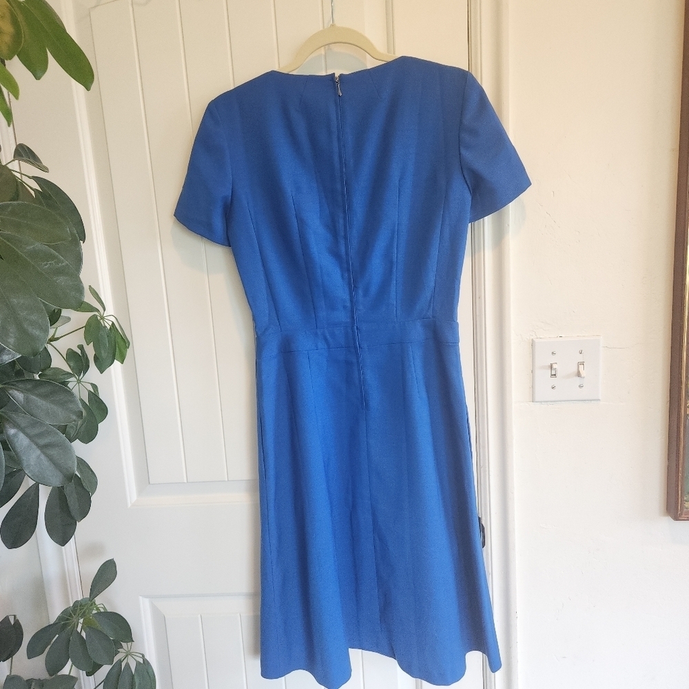 Elegant Blue Pleated Dress BGL - Picture 4 of 6